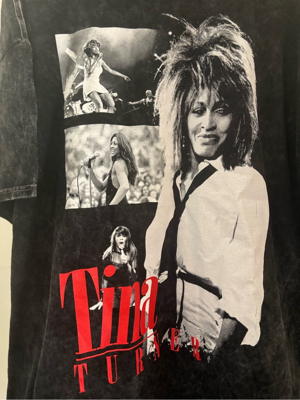 Tina Turner Graphic Tee XL Black Vintage Wash Concert Music Rock T-Shirt